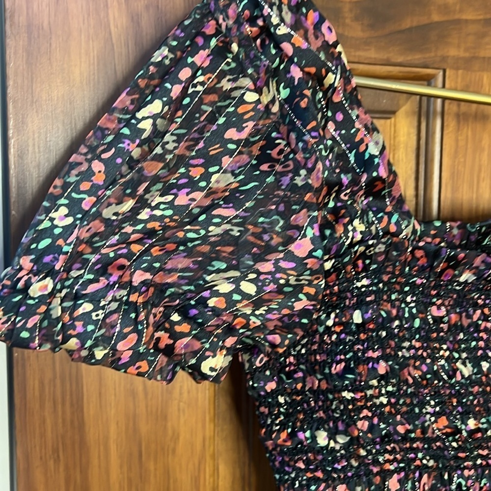 Babydoll Dress Puffed Sleeve Floral Multicolor | S - Picture 4 of 10